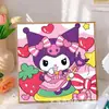 Pintura de Diamantes para Niños Kuromi Hecho a Mano DIY Pintura de Pegatinas de Diamantes Sanrio Pintura de Diamantes con Diamantes Completos 5D Tamaño Pequeño