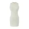 Vestido de Tirantes Estrechos Estilo Puro Deseo Sexy Sin Mangas Falda Bodycon Adelgazante Color Sólido Mini Falda de Chica Caliente Falda Base