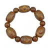 Pulsera de Ágata Amarilla Chalcedonia Ojo Amarillo Dzi de Xizang Tianyan, Dzi de Longan en Una Línea, para Hombres y Mujeres, Suministro al por Mayor