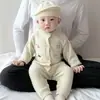 Tricô Vermelho de Ano Novo para Bebês de Poucos Meses, Estilo Bebê Outono e Inverno Tricô Espessado Bordado, Roupa de Saudações de Ano Novo para Bebês de Um Ano