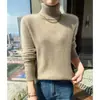 Suéter de punto para mujer, cuello alto grueso de cachemira, siete agujas, hilo doble, corte holgado, adelgazante, capa interior cálida