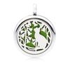 Collar con colgante de árbol de la vida con aromaterapia, perfume, aceite esencial, imán hueco de aleación de 25 mm, joyería europea y americana