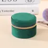 Mini Caja de Joyería Portátil, Caja de Almacenamiento de Joyería Redonda Multicolor para Anillos y Pendientes, Caja de Joyería de Terciopelo Exquisita y Compacta