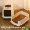 Caixa de Areia para Gatos Totalmente Fechada com Tampa - À Prova de Respigos e Vazamentos, Bordas Altas, Design Sem Odores, Fácil Instalação e Limpeza