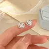 Nuevos Pendientes Mobius Completos de Diamante Estilo Coreano para Mujer, Pendientes de Trébol de la Suerte de Circonia Estilo Lujo Ligero al por Mayor