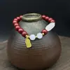 Novo Bracelete de Cinábrio com Baixo Teor de Areia Dourada Roxa, Pingente de Alegria, Estilo Feminino, Bracelete Versátil, Transmissão ao Vivo e Atacado