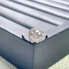 Anel Quadrado de Prata S925 com Diamante Moissanite Carat para Mulheres, Anel Cubo Gordo da Moda Joias Fabricante