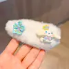 Pinza para el pelo con flequillo peludo de Kuromi para Otoño e Invierno, Adorno para la cabeza de felpa de dibujos animados para niños, Accesorios para el cabello para niñas en la parte posterior de la cabeza