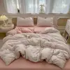 Novo modelo 2026 conjunto de cama de quatro peças em algodão lavado para dormitórios estudantis, incluindo lençol e fronha, conjunto de três peças lavável à máquina