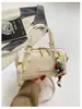 Bolso Cruzado Boston de Diseño Único para Viajes Diarios de Mujeres 2026 Verano Nueva Moda Casual Tejido Pequeño para Hombro