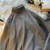 Suéter de gola alta outono e inverno masculino estilo coreano bonito casual moderno ins versátil cor sólida suéter para usar por baixo