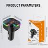 Reproductor de Mp3 Bluetooth para Coche Llamada Manos Libres Reproducción de Tarjeta U Disco Transmisor FM para Coche Luz de Ambiente Colorida