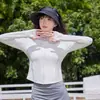 Ropa de Protección Solar para Mujer con Hilo de Nylon Original, Cuello Alto sin Dedos, Ropa de Yoga Ajustada, Ropa Negra para Ciclismo, Chaqueta de Protección Solar para Fitness al por Mayor