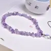 Colgantes Personalizados para Teléfono Móvil, Regalos Exquisitos para Uso Personal, Llaveros, Dijes para Bolsos, Piedras Trituradas de Amatista Natural, Suministro al por Mayor