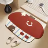 Tapete de Diatomita com Estampa Divertida de Desenho Animado para Pia de Banheiro, Absorvente de Água e Fácil de Limpar Tapete para Vaso Sanitário e Banheiro