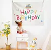 Cor Macaron Tecido de Fundo Decorativo Adereços Parede de Fundo Foto Toalha de Mesa Aniversário Tecido Pendurado Infantil Decoração de Festa