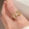 Anillo de Perla de Agua Dulce Natural de Zhuji, Joyería de Perlas con Circonita Microincrustada de Lazo Dulce y Linda, Accesorios para Mujer al por Mayor