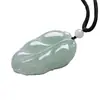 Colgante de Jadeíta Natural Hielo Ceroso Rama Dorada Hoja de Jade Collar de Jade Hoja de Hielo Regalo de Cumpleaños para Mamá Hombres y Mujeres
