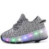 Verano Nuevo Malla Zapatos Ligeros Patines de Ruedas Individuales Automáticos Patines Zapatos Luminosos Vibratorios con LED