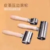 Herramientas Manuales DIY Para Dar Forma Al Borde De Cuero Rodillo Prensador Borde De Cuero Rodillo Prensador De Cuero Borde Sólido De Cuero Mango De Madera Real Rodillo De Piel De Vaca