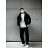 Traje Deportivo Casual Grueso de Primavera y Otoño para Hombre Chaqueta con Capucha Holgada Sudadera Pantalones Deportivos Traje de Dos Piezas Sensación de Alta Gama Conjunto Completo