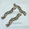 Pasador Coreano Retro Estampado de Leopardo Accesorios Acrílicos Adorno para el Cabello DIY Joyería Impresa de Alta Gama