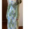 Vestido de Encaje Bordado Calado de Margarita Resistente para Primavera y Verano, Elegante Vestido Largo, Conjunto de Dos Piezas Cardigan Climatizador