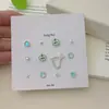 Lindo Juego de Aretes de Manzanita Nicho Dibujos Animados Dulce Femenino Corazón Versátil Diseño Geométrico Aretes para Estudiante y Viajero