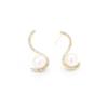 Pendientes de perlas naturales de agua dulce para mujer, elegantes pendientes de circonita en forma de S, chapados en cobre, accesorios de oro, regalo para celebridades de Internet, mismo estilo.