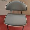 Silla de Comedor Eames Estilo Normcore Italiano, Lujo Ligero y Gama Alta, Mesa y Sillas de Comedor para el Hogar Estilo Antiguo, Silla con Respaldo de Madera Maciza y Asiento de Cuero