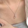 Collar de Plata de Ley S925 Ágata Negra Bombilla Pequeña para Mujer, Cadena Clavicular de Cristal Blanco, Ins Ágata Negra Natural para Verano