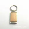 Chaveiro de madeira com incrustação de metal chaveiro retangular de madeira lasca de madeira pingente de metal pode ser usado como logotipo