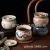 Panela de Cerâmica para Ensopado com Tampa, Panela à Prova d'Água para Ninho de Pássaro e Sopa de Ovo Cozido no Vapor, Pequena Panela para Ensopado, Louça de Porcelana Branca para Presente, Estilo Retro de Luxo Leve