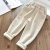 Pantalones para Niñas y Niños para Otoño e Invierno, Forrados de Polar y Engrosados, Nuevos Pantalones Largos de Pana para Niños 2024, Estilo de Invierno Elegante