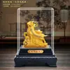 Ornamento de Veludo Flocado Ano do Carneiro Dourado Auspicioso e Desejoso Próspero Riqueza Presente de Reunião Anual Atraindo Riqueza e Tesouro Ornamento