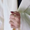Anel de Aço Titânio Luxo Leve Estilo Coreano Senso de Design Nicho Simples Diamante Vazado Elegante Popular na Internet Ins Joias da Moda