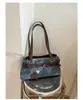 Moda Primaveral 2026 Bolso de Hombro Único para Mujer de Gran Capacidad Estilo Diario Europeo y Americano de Moda con Decoración de Cinturón