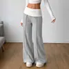 Pantalones casuales, de estilo relajado, con bloques de color, de pierna ancha y hasta el suelo para mujer, de la nueva colección transfronteriza europea y americana para TikTok 2026