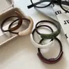 Cuerda para el Cabello Curva de Color Sólido Geométrico Etiqueta Dorada Anillo para el Cabello Elegante de Gama Alta Accesorios para el Cabello de Resina Banda Elástica Alta Banda de Goma Básica Sombrerería