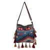 Bolso Tote Tejido con Borlas Estilo Étnico Bolso Grande de Hombro Único Retro Bohemio Bolso Cruzado de Gran Capacidad para Viajes y Commute