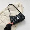 Bolso de axila rombo texturizado para mujer 2023 nueva moda simple portátil pequeño bolso cuadrado estilo occidental para ir al trabajo bolso de hombro