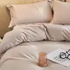 Conjunto de 4 Peças Waffle Tecido Algodão Puro Simples Moderno Roupa de Cama para Casa Alta Contagem de Fios Alta Densidade Amigo da Pele Conjunto de Roupa de Cama