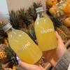 Nueva botella de vidrio creativa para bebida de té con leche, botella de extracción en frío, botella vacía de 500 ml, botella de jugo con tapa, alto valor de color, botella sellada