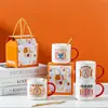 Caneca de cerâmica criativa caneca de café de desenho animado abrindo mão pequeno presente atividade publicidade copo de água LOGO