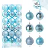 Natal Novo Irregular 36 Bolas Plásticas Galvanizadas Enfeites de Bola de Natal Clássicos Conjunto de Decorações para Pendurar na Árvore de Natal