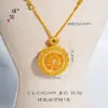 Tienda de Oro Puzuo Mismo Estilo Arena Dorada Accesorios DIY con Diamantes y Filigrana Giratoria Ruyi Ocho Tesoros Brújula Collar Cadena para Suéter