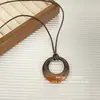 Estilo Étnico Retro Aro Grande Resina Collar Borla Larga Simple Versátil Cadena para Ropa Collar de Gama Alta