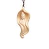 Pingente Esculpido em Buxo de Madeira Maciça em Novo Estilo com Design de Folha de Lótus e Guanyin Inspirado no Zen, Ornamento Zen Portátil, Item Popular em Transmissões ao Vivo