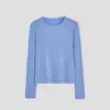 Outono/Inverno 2026 Mistura de cashmere ultrafina de 16 mícrons, modal triplamente macio e quente, alta elasticidade, camada interna ajustada, gola redonda, mangas compridas