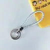 Chaveiro de corda trançada com anel duplo chaveiro de couro PU colorido novo pingente para bolsa feminina chaveiro para pendurar na cintura